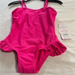 Pink Ruffled Kids Swimsuit